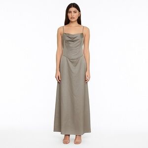 Joanie G. Womens Satin Maxi Dress Sleeveless Spaghetti Strap Party‎ Cocktail 7/8